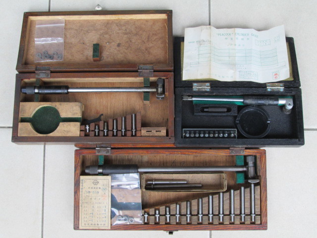【USED・シリンダーゲージ・3種まとめて】KOSIN SEIKI・35-60 ＆ 50-100 / PEACOCK・CC型10-18 / キズ汚れあり・動作未確認・現状品