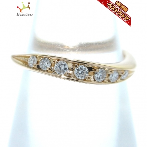 4℃(ヨンドシー) リング美品 - K18PG×ダイヤモンド×カラーストーン 磨き