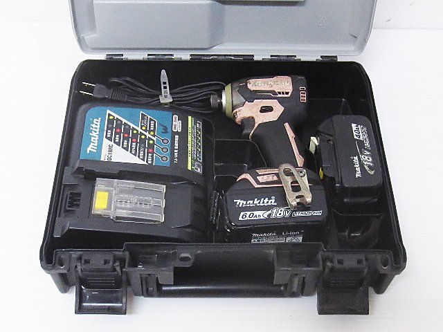 ∞ makita マキタ 充電式インパクトドライバ TD170D / 18V バッテリー 6.0Ah 4.0Ah / 充電器 / ケース □H8