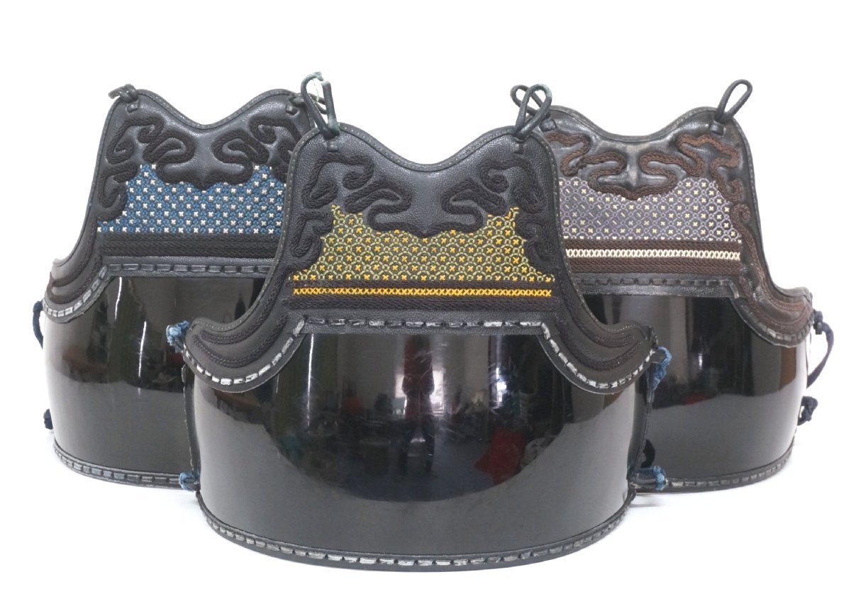 s5948◇竹胴3個セット◆難あり◆広武塗◆特製広武塗◆剣道防具