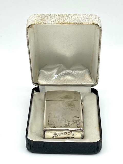 B290 ZIPPO ジッポー STERLING SILVER スターリング シルバー スリム プレーン スリム 箱付 ヴィンテージ 銀製