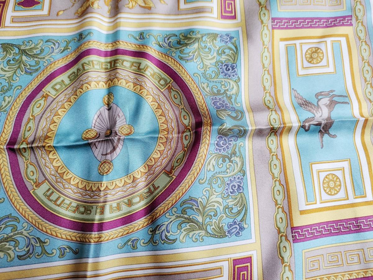 新品 ETRO エトロ スカーフ 天使 神話 動物 アニマル 総柄 ペガサス