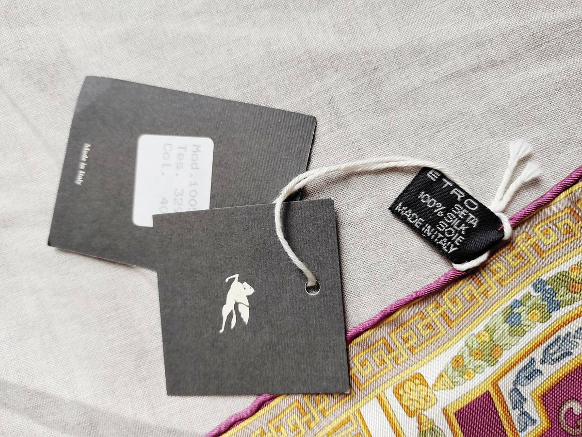 新品 ETRO エトロ スカーフ 天使 神話 動物 アニマル 総柄 ペガサス