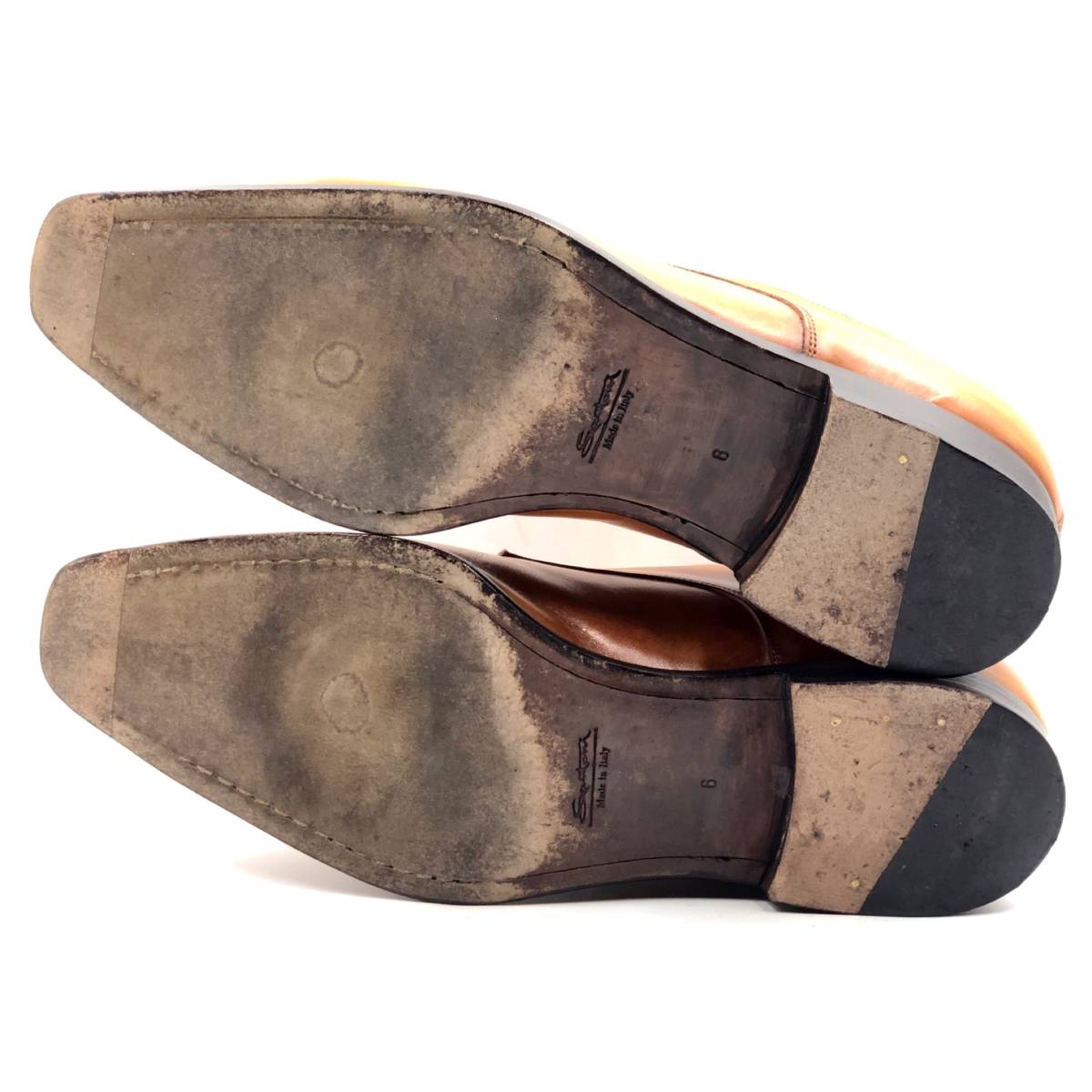 SANTONI サントーニ Uチップ 外羽根 8 ブラウン イタリア製 レザー