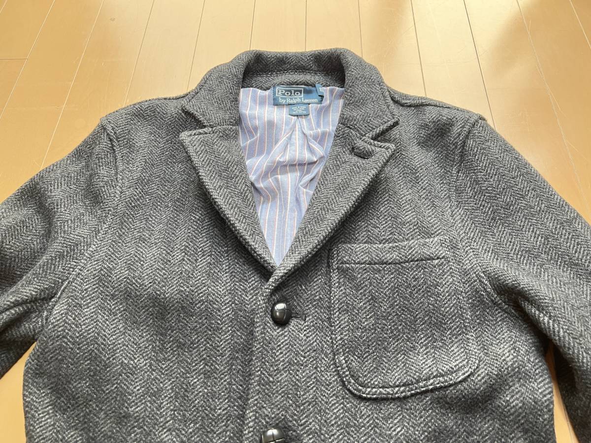 美品☆名作ニットジャケット【圧巻のヘリンボーン地】POLO ラルフ 