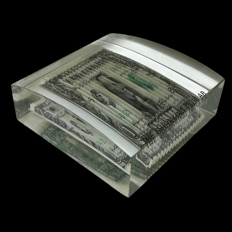 THE SHRINKING DOLLAR 1ドル紙幣 オブジェ ペーパーウエイト 