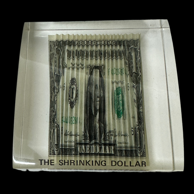 THE SHRINKING DOLLAR 1ドル紙幣 オブジェ ペーパーウエイト 