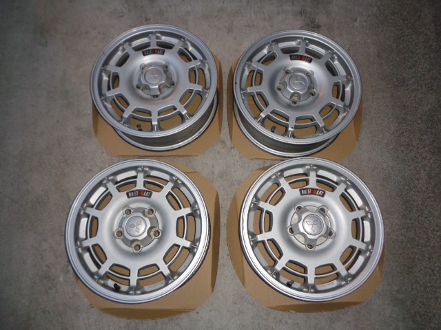程度良好！三菱純正 パジェロ ミニ ラリーアート 15インチ アルミホイール RALLIART 5J ET46 PCD114.3 JDM 流用 MITUBISHI MINI V24W V46W