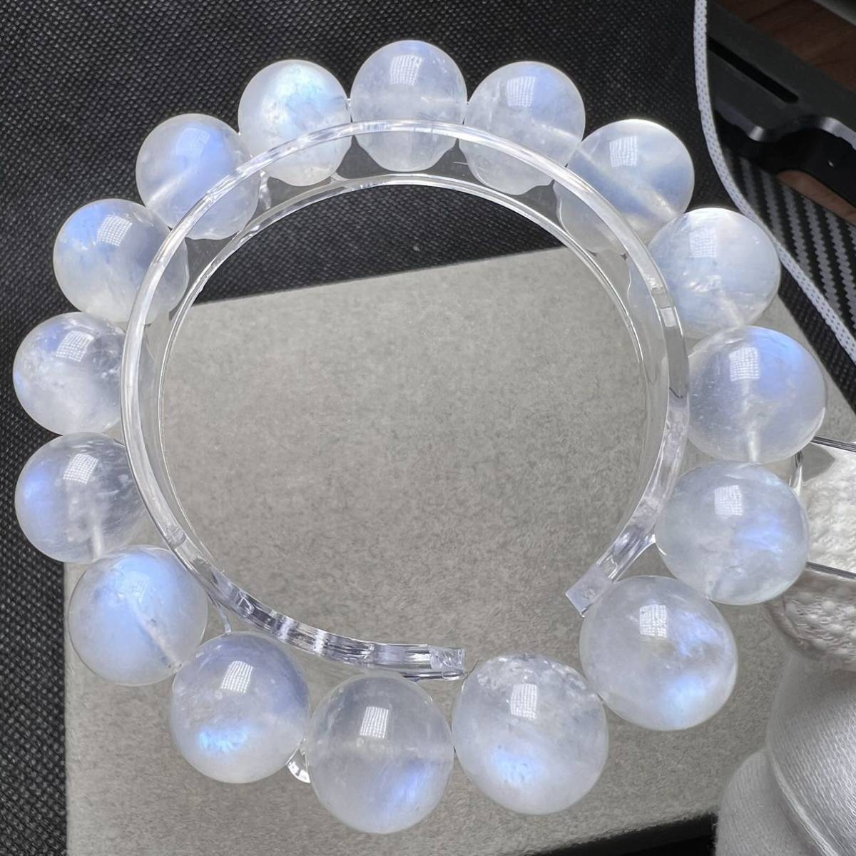 6067】ハイグレード ブルームーンストーン 13.6mm ブレスレット 