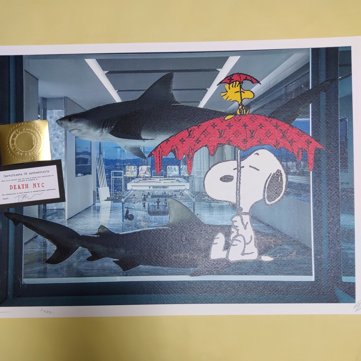 DEATH NYC スーパーマンとスヌーピー アート Rare 10/100 DEATH NYC