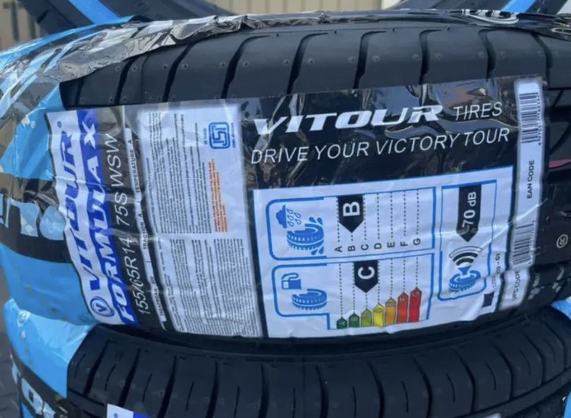 ホワイトリボンタイヤ！155/65R14☆送料込み！4本セット！トコット 