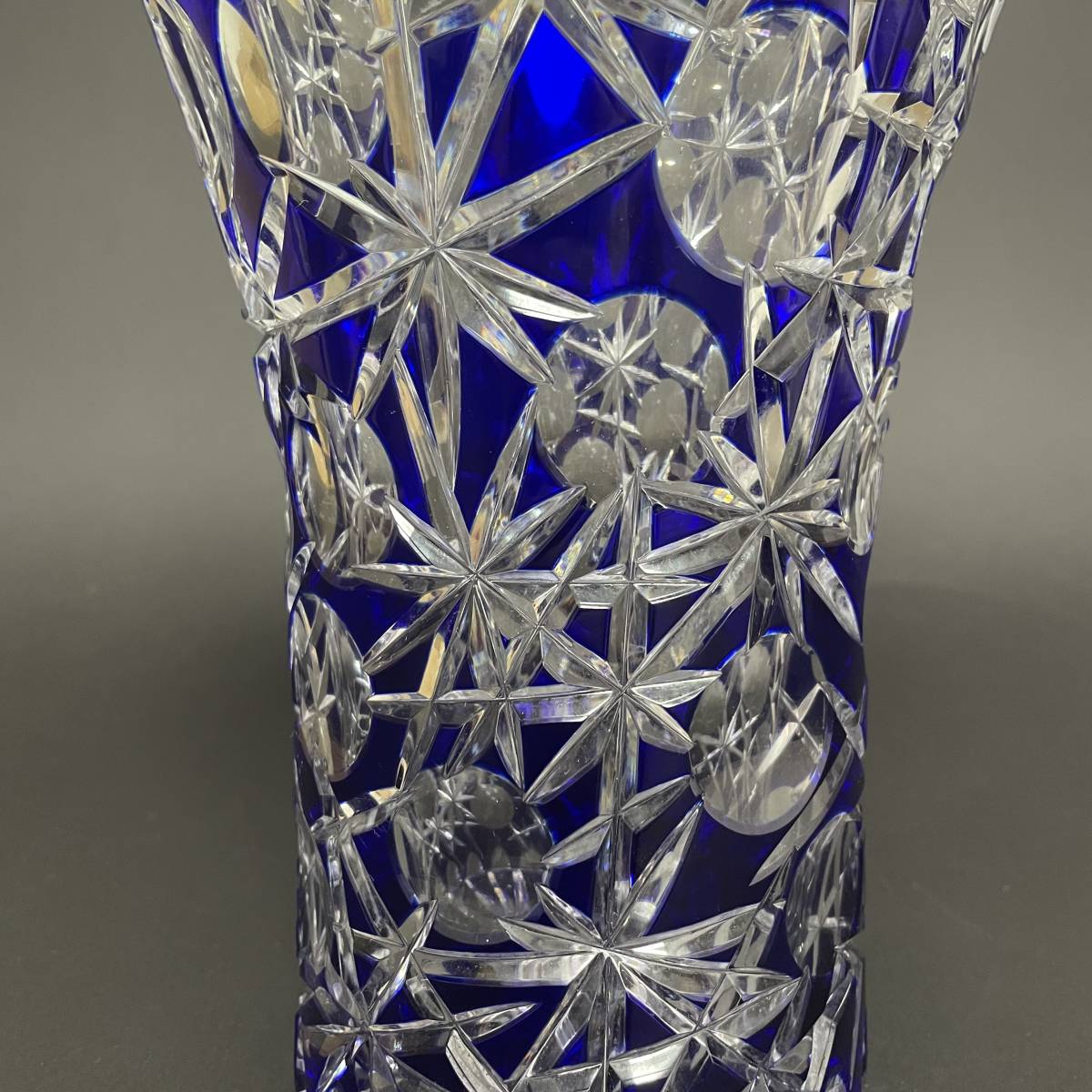 極 クリスタルガラス 切子 花瓶 LEADCRYSTAL 花器 花入 硝子 フラワー 