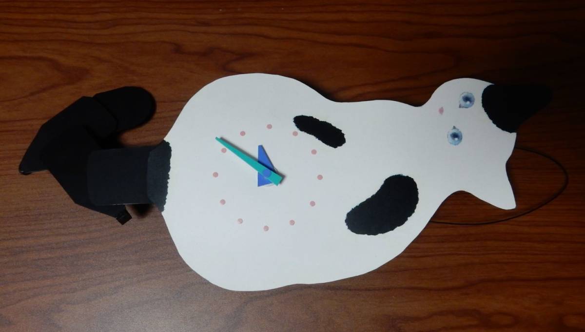 藤井 啓太郎 猫時計 子猫 ブチ