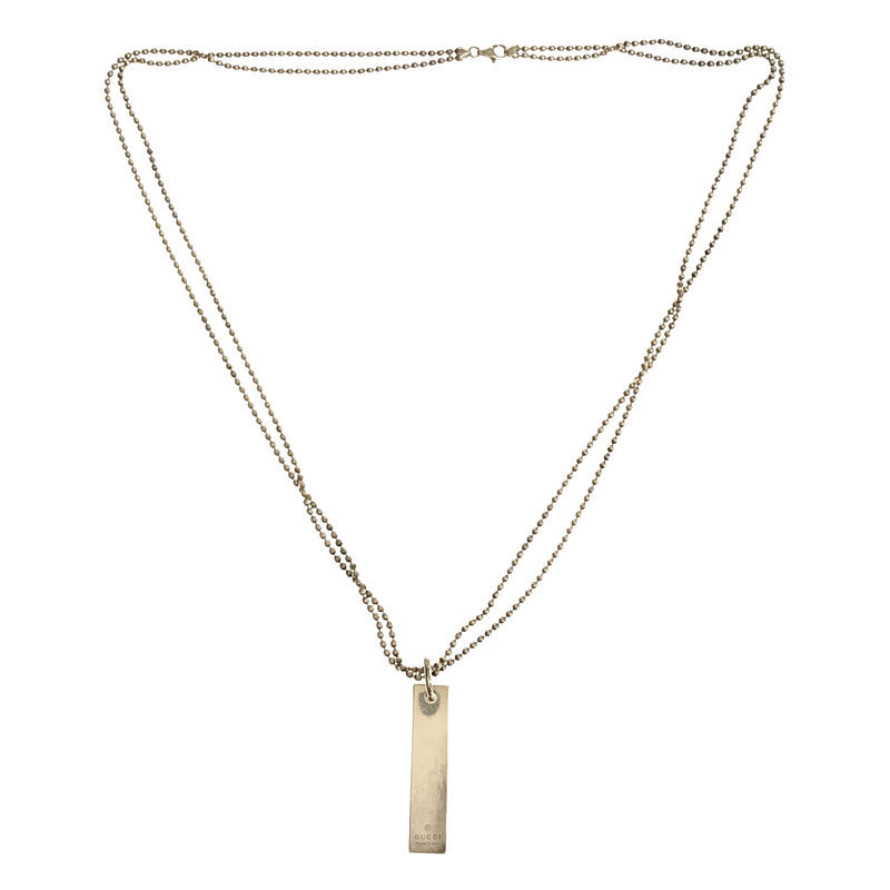 美品】 GUCCI / グッチ | シルバー 925刻印 ロゴ プレート 2連 ボール