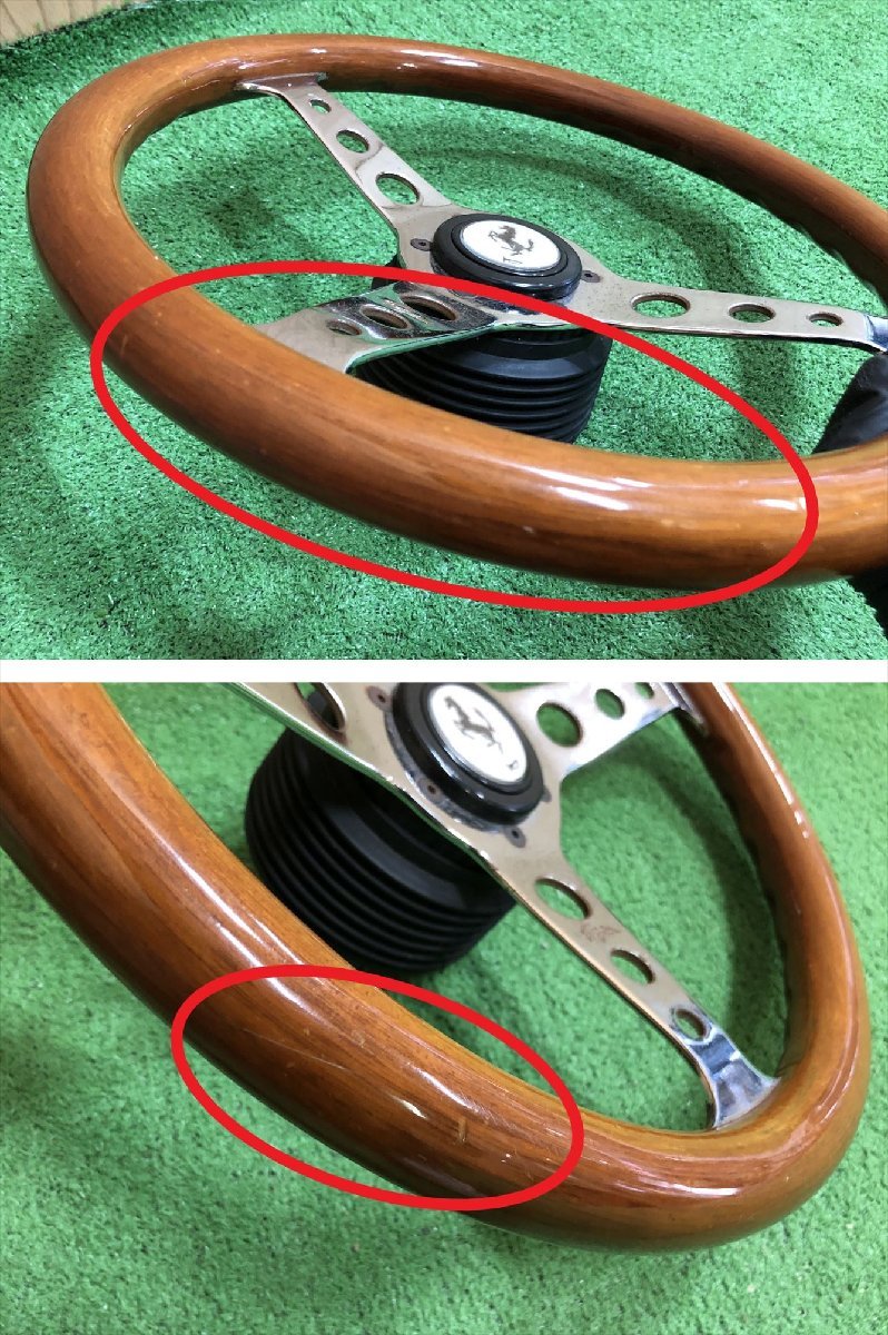 社外 メーカー不明 ウッド ステアリング 汎用 直径：約35