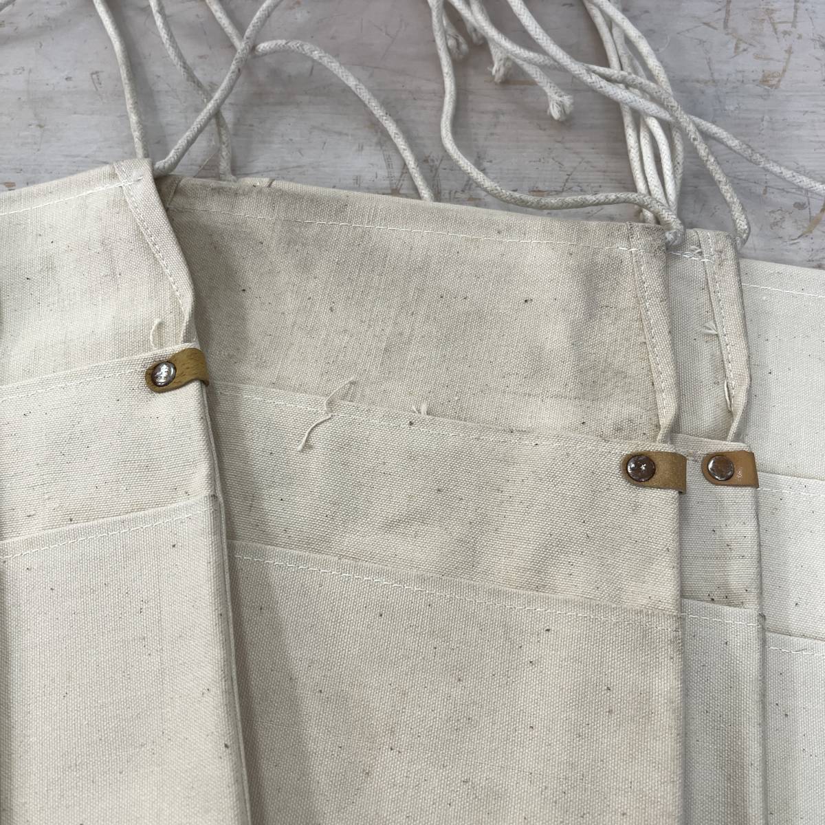 昭和レトロ　工具袋 2503 長期保管品 昭和レトロ 帆布 腰袋 工具袋 釘袋 リメイク 古布 5枚