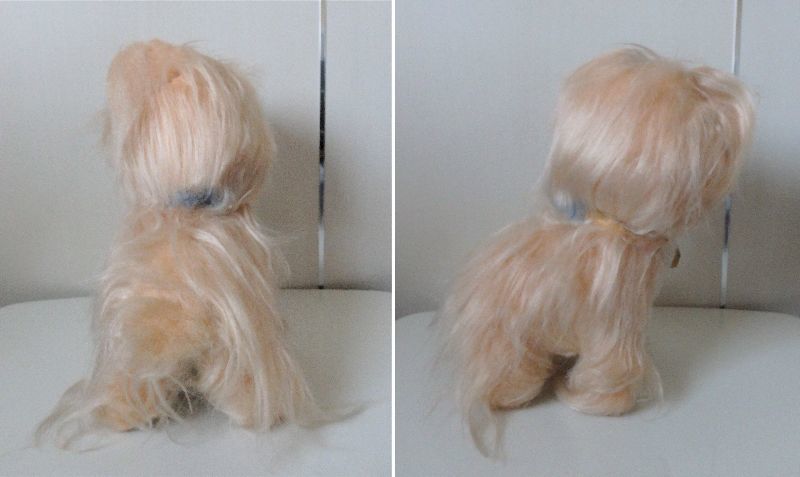 当時物 昭和レトロ☆BANDAI（旧ロゴ）バンダイ ぬいぐるみ 犬 お手入れ