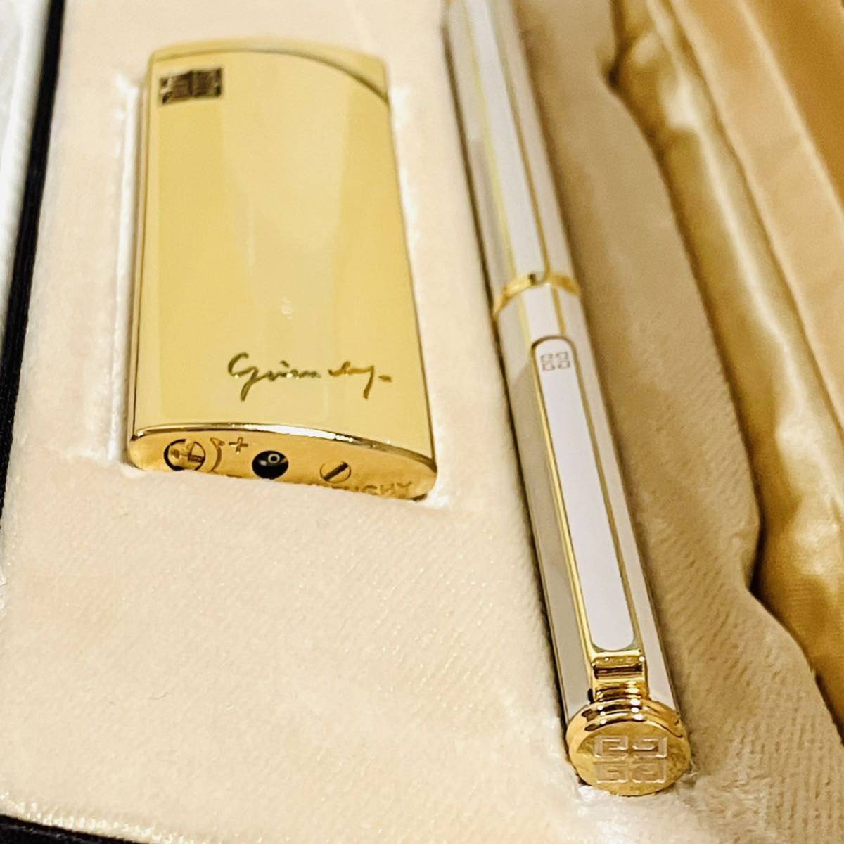 1円〜 未使用 GIVENCHY ジバンシー ガスライター＆ボールペン セット 