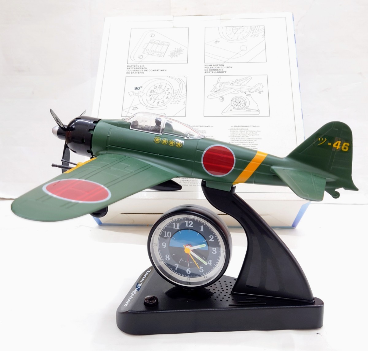 零戦 ZERO FIGHTER 目覚まし時計 ギミック付き 新品 デッドストック 零