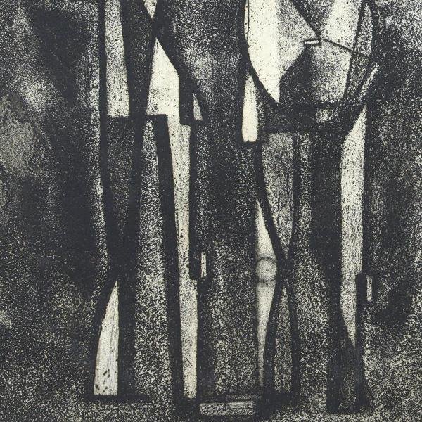 真作】【WISH】菅野陽「ふたり」銅版画 10号大 直筆サイン 繊細且つ