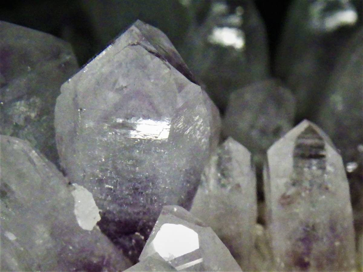 紫水晶 国産鉱物 - 石川県遊泉寺鉱山産 水晶クラスター (Quartz 鉱物 