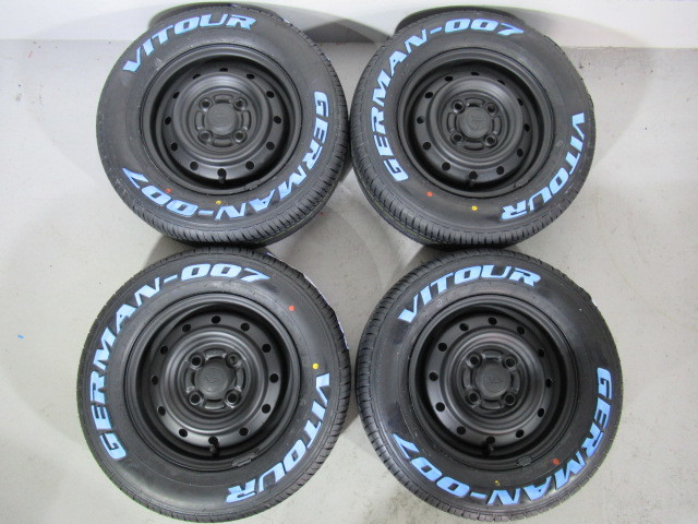 ② ホワイトレター タイヤ+ 鉄ホイール4本セット VITOUR GERMAN-007 165/70R12 77T RWL2023年製 ...