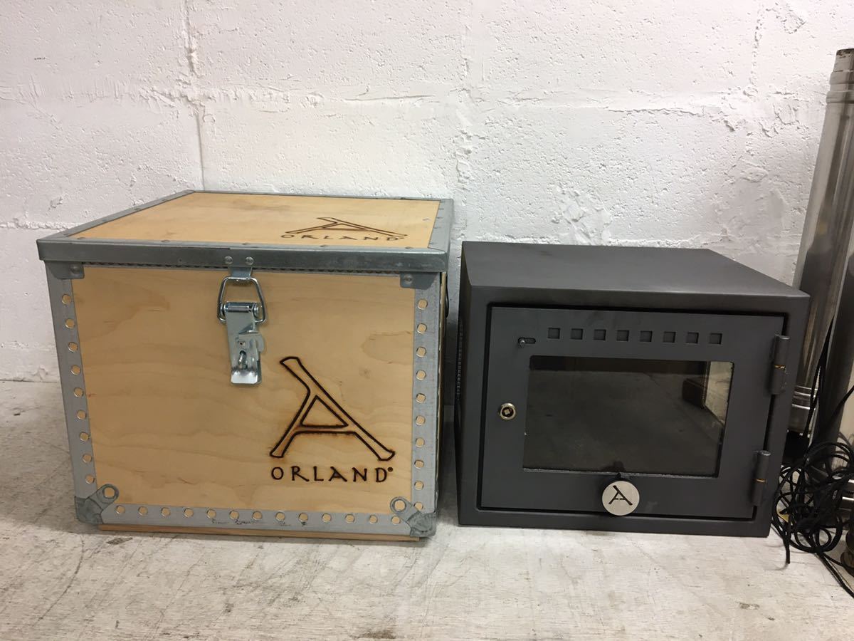 x0622-16 ORLAND 薪ストーブ コンパクトストーブ ケース付 煙突 テント 