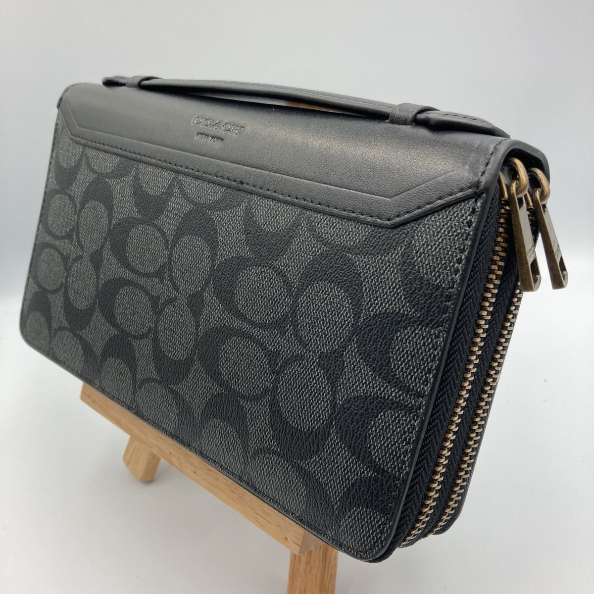 F93240 ダブルジップ COACH メンズ ダブルジップ財布 新品 COACH 