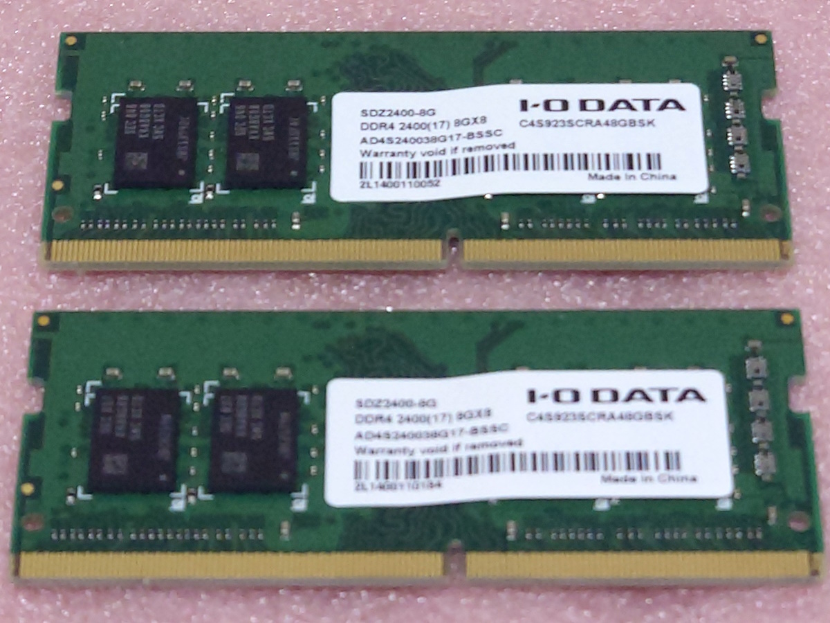 ラベル剥げ】 DDR4-2400 SO-DIMM 16GB×2枚 計32GB PCパーツ SO-DIMM