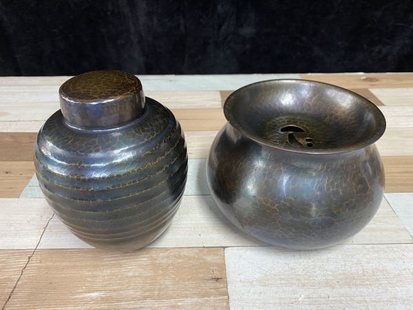 bs 美品 玉川堂 銅製 鎚起銅器 茶筒 茶壺 建水 茶こぼし 茶道具 煎茶