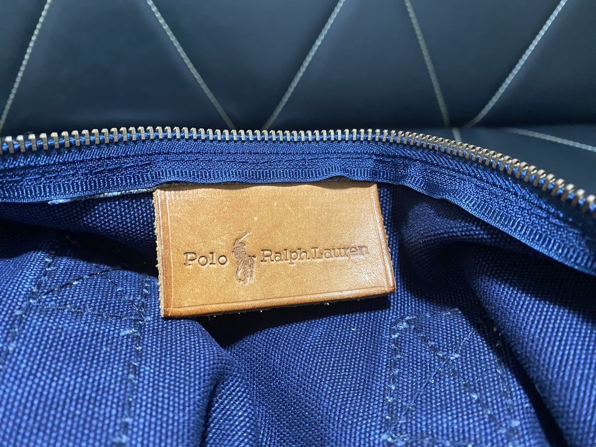 美品 POLO RALPH LAUREN ポロ ラルフローレン デニム×レザー 2WAY 