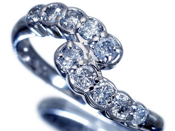1円～【ジュエリー極】上品な輝き！天然ダイヤモンド0.50ct 高級Pt900 