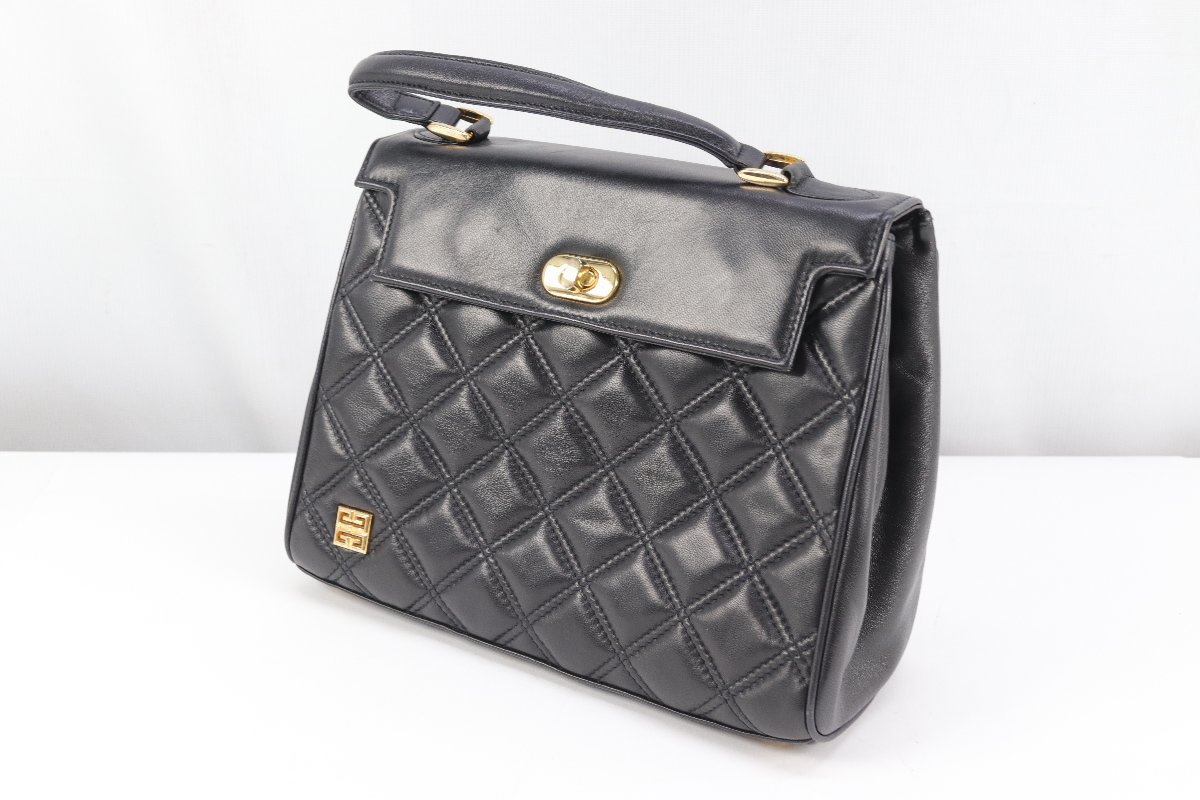 GIVENCHY レザー ジバンシー 美品箱付き レザーハンドバッグ ターン 