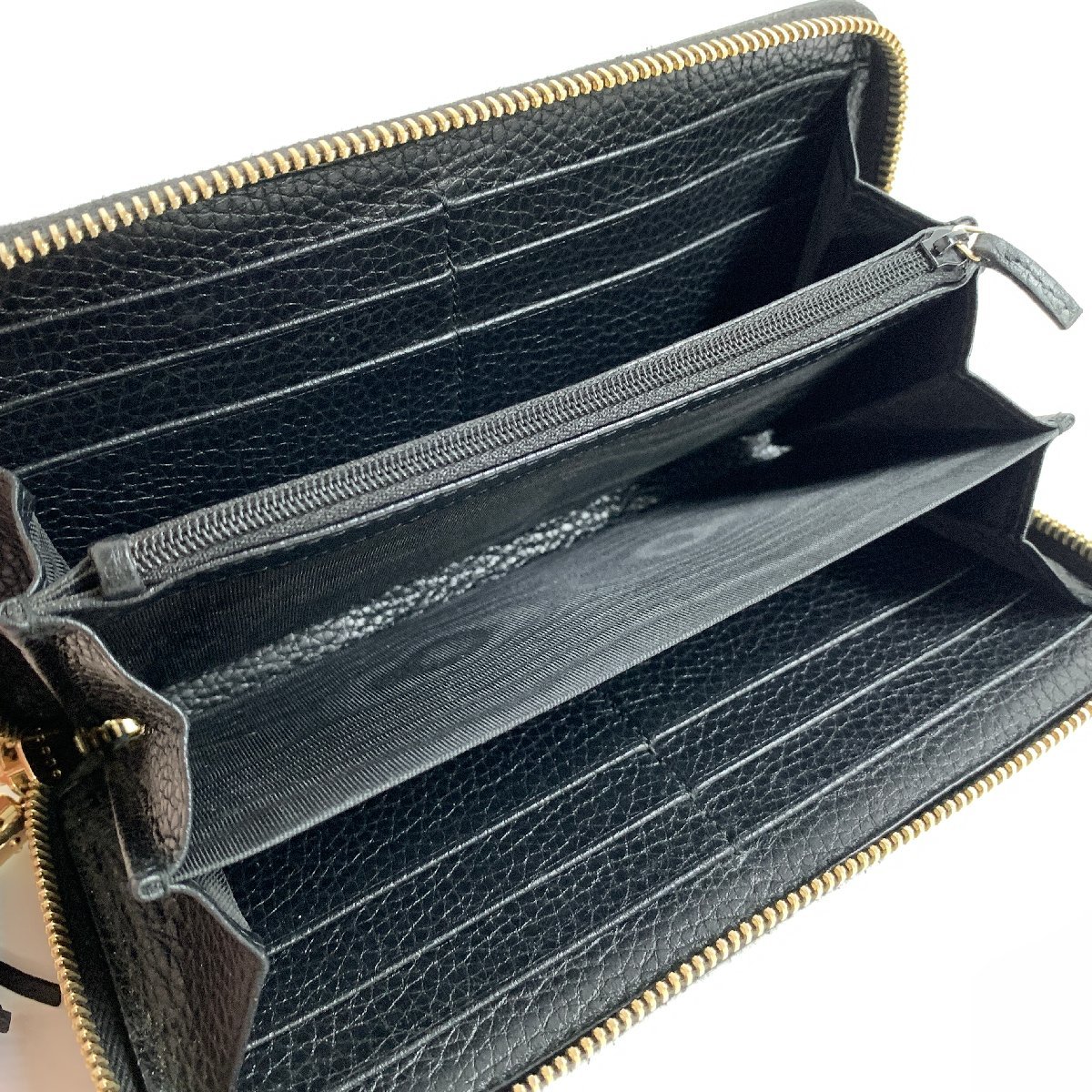 f001 C 美品 GUCCI グッチ ソーホー 長財布 ラウンドファスナー GG 