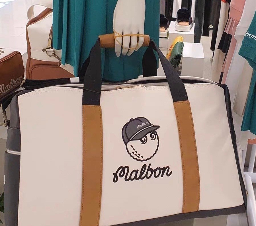 マルボンゴルフ☆malbon golfボストンバッグ ホワイト Malbon マルボン