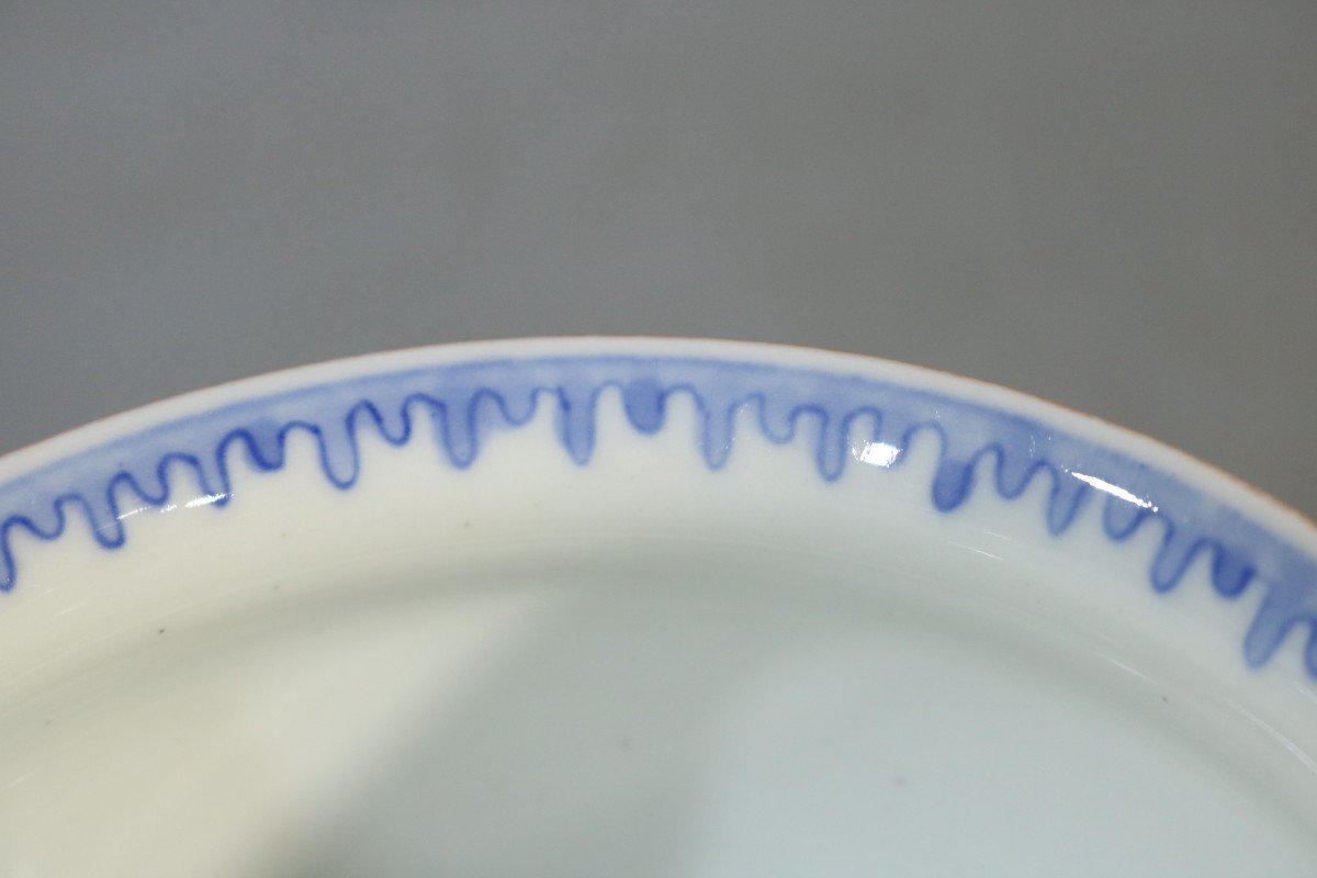 E241 伊万里色絵盃洗/和骨董/和食器/料理皿/朝顔図/見込み金魚図