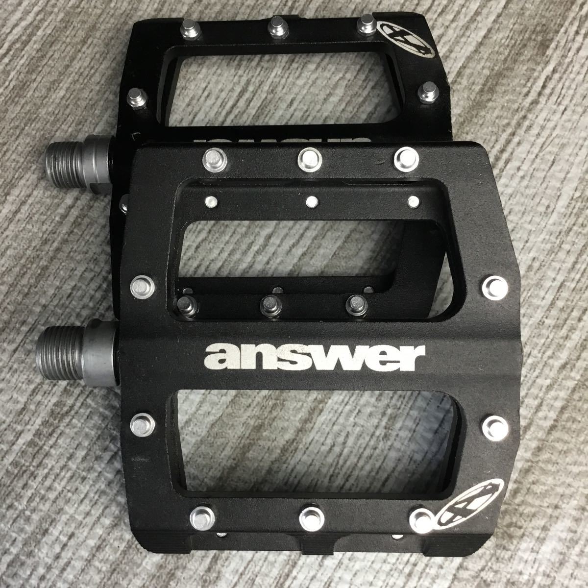 ANSWER アルミペダル BMX ペダルピン10 MTB フラットペダル ブラック 