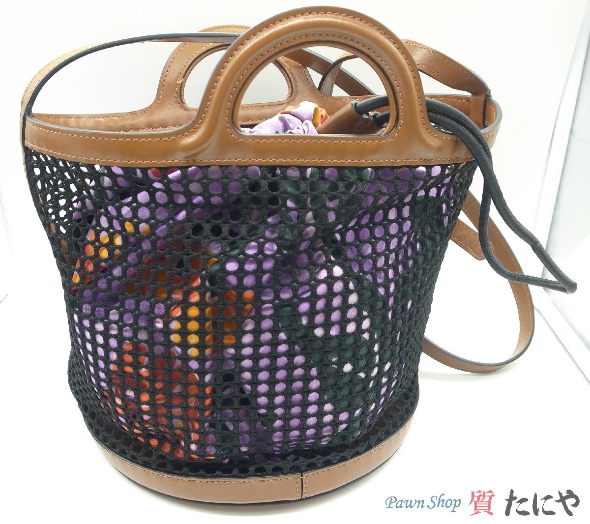 MARNI メッシュかごバッグ ブラウン⁄ブラック MARNI メッシュかご