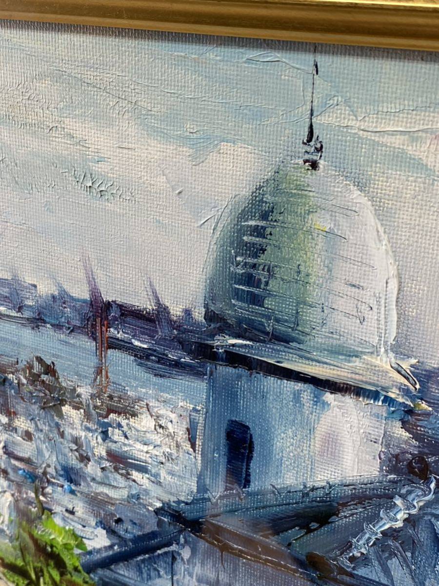 真作　油彩画 油絵　西條巧　【うろこの館】　神戸北野町風景　大型作品　風景画