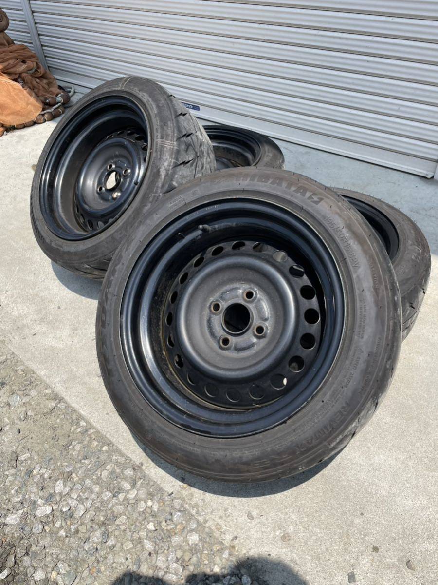 加工テッチン 鉄ホイール 深リム 旧車 4穴 PCD100 8Jx15 15インチ プロ 