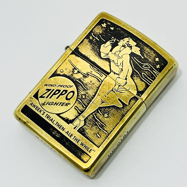 1円～ Zippo ジッポー WINDY ウィンディ VARGA GIRL バルガガール 1997年 シリアルナンバー入り ゴールド×ブラック