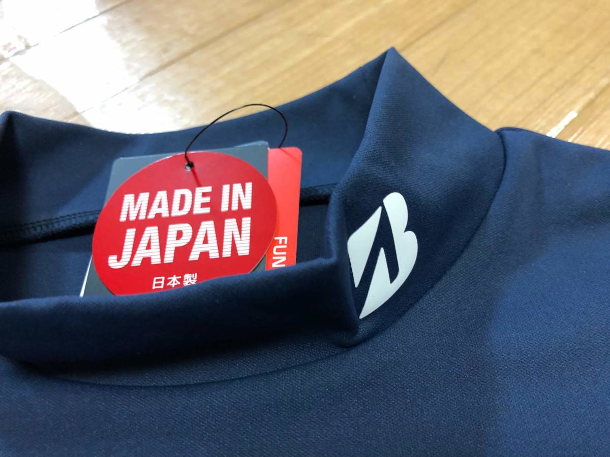 BRIDGESTONE GOLF(ブリヂストンゴルフ)防透け、UVカット、吸汗速乾機能 モックネック半袖シャツ WGM02A(NA)Ｌ