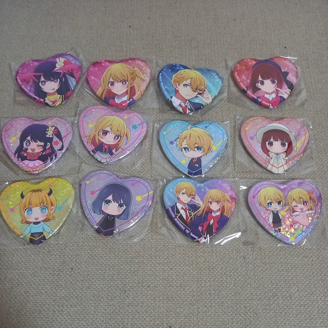 推しの子 ハート型ホログラム缶バッジ コンプリート セット 推しの子