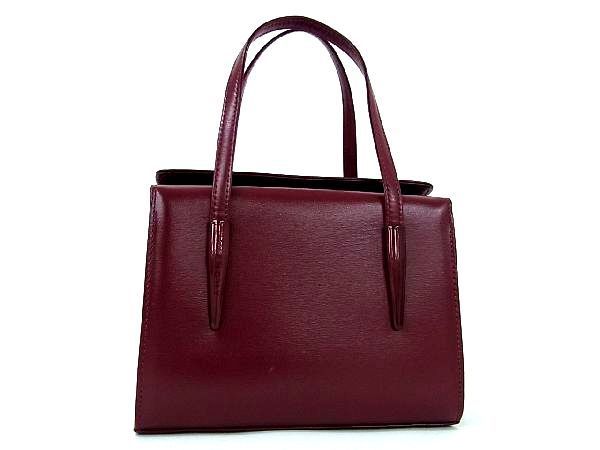 1円 ■極美品■ GIVENCHY ジバンシィ レザー トート ハンドバッグ レディース ボルドー系 BD9312