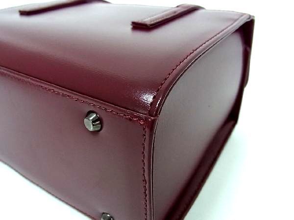 1円 ■極美品■ GIVENCHY ジバンシィ レザー トート ハンドバッグ レディース ボルドー系 BD9312