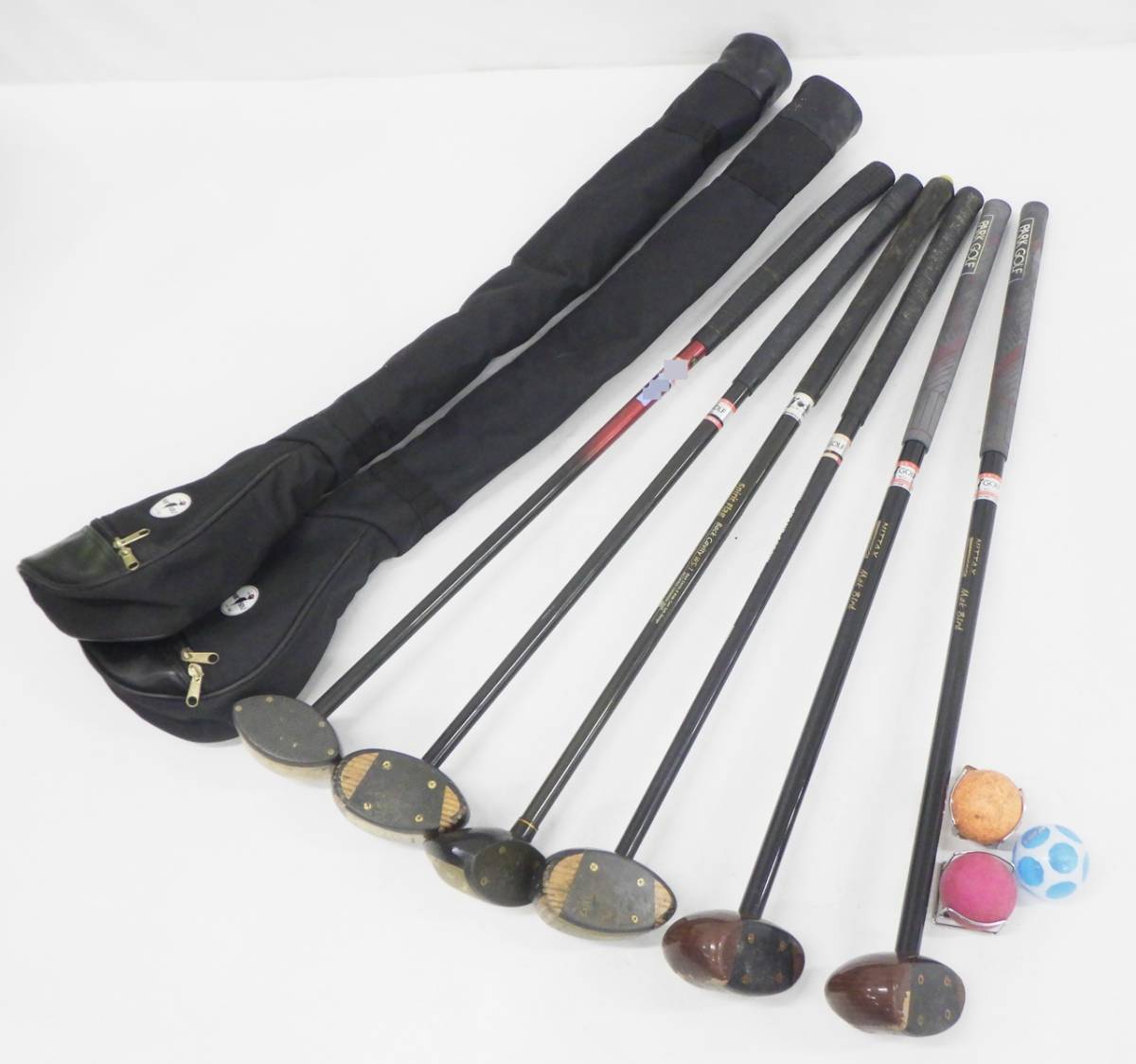 01 07-567286-05 [S] パークゴルフクラブ 6本 セット SPG アシックス ニッタクス ブリヂストン ボール付き パークゴルフ 札07