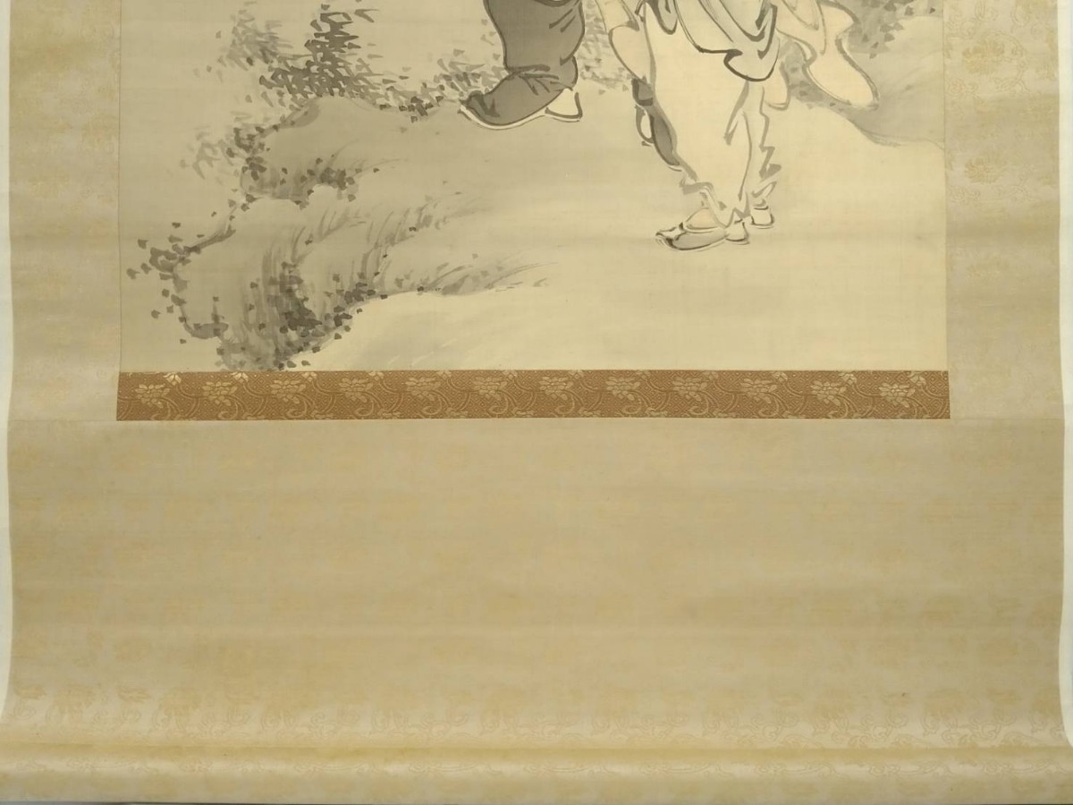 3『模写 日本画/江戸時代・絵師【小田海僊】李白看瀑図/合箱 標渺楼