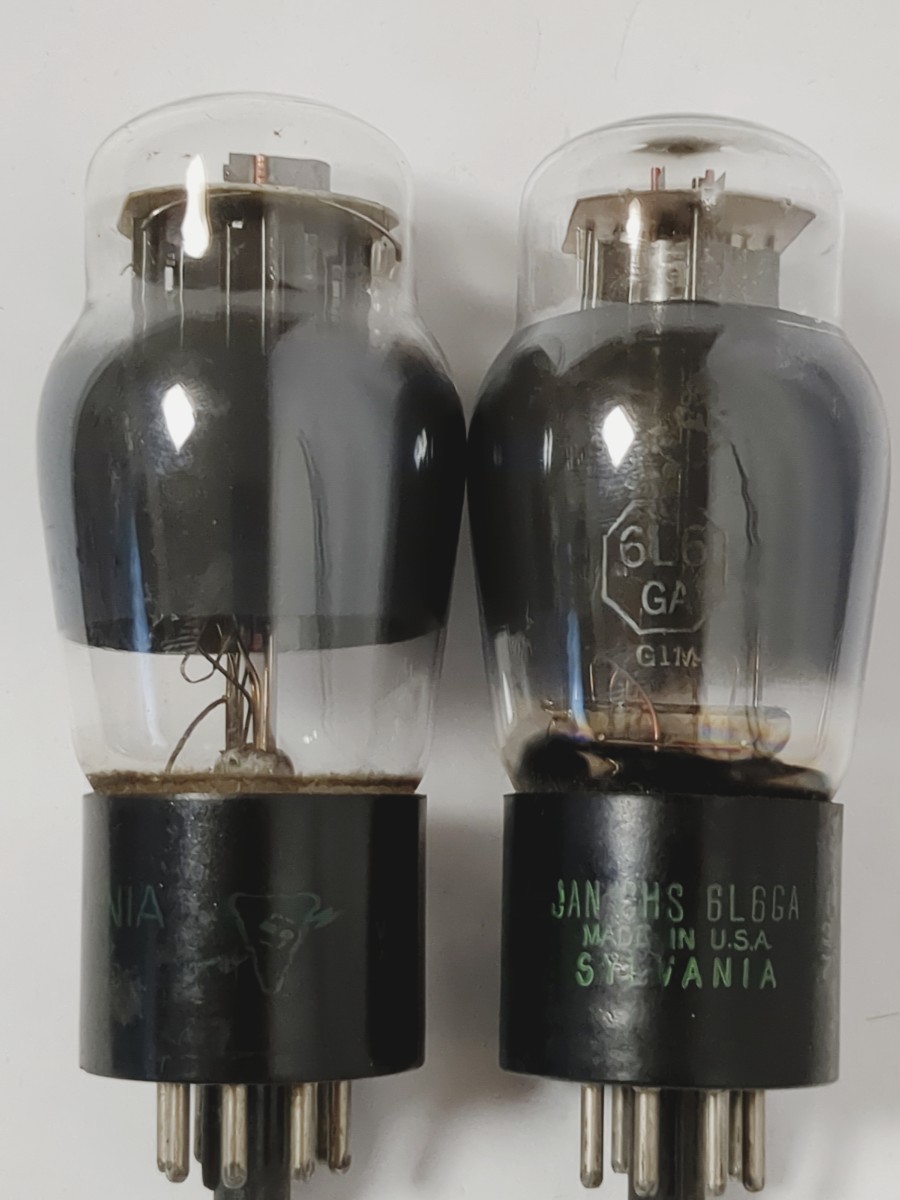 15026 SYLVANIA 6L6GA 2本 測定データあり 真空管 Sylvania 6L6GA Pair