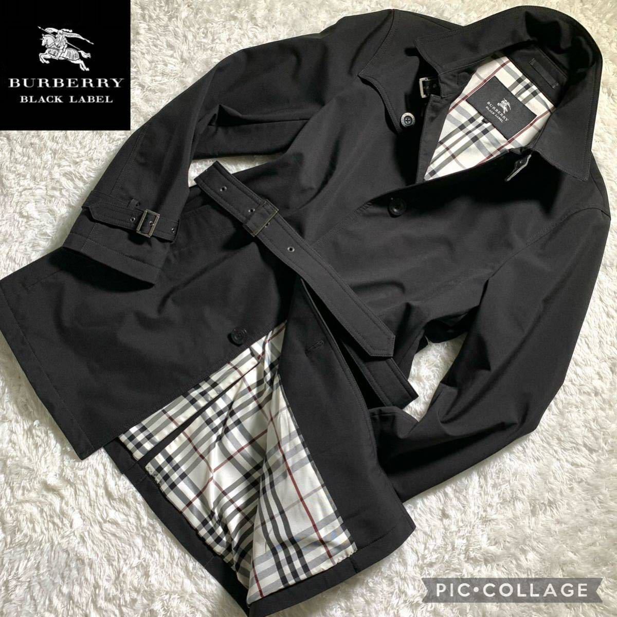 23☆美品・Lサイズ BURBERRY BLACK LABEL トレンチコート ノバチェック