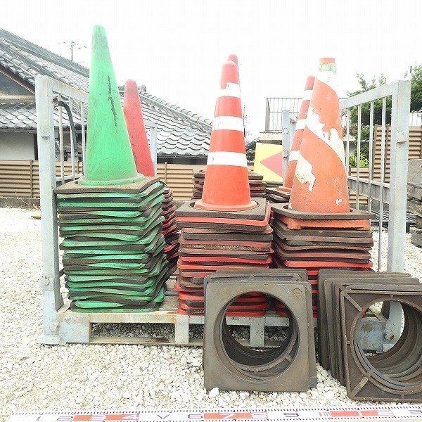 ○和泉市引取限定○カラーコーン 大量セット 赤 緑 ウエイト付 工事 